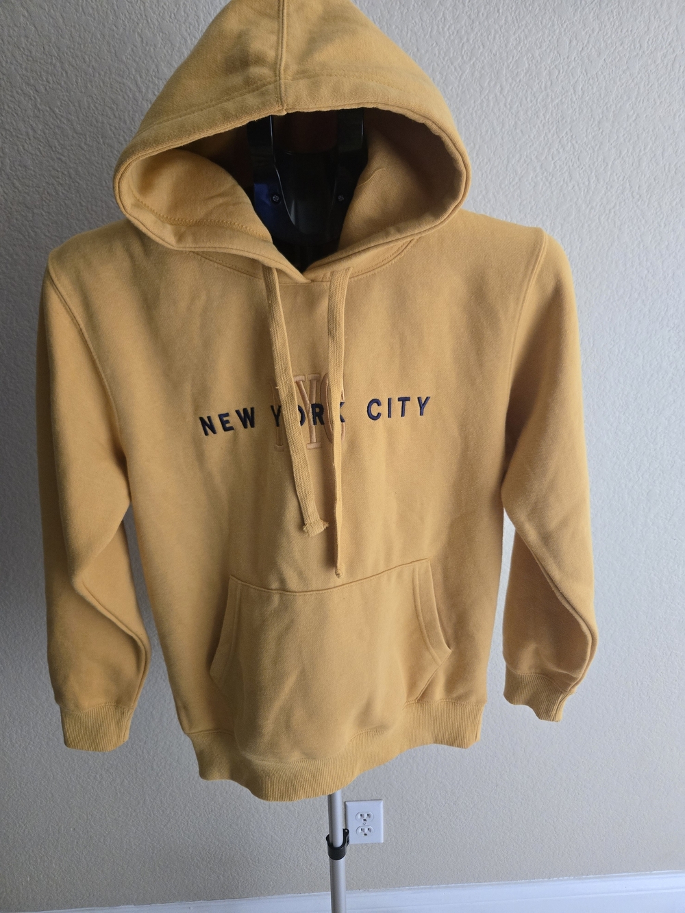 Yellow 'New York City' Pullover Hooded Sweatshirt